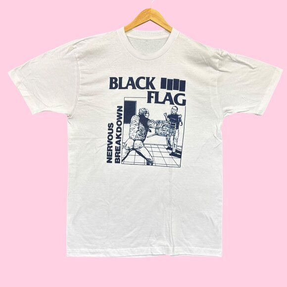 Black Flag Nervous Breakdown Punk Rock Band Tee L - Picture 1 of 4